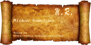 Miskov Romulusz névjegykártya